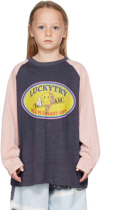 Luckytry Kids Purple Ice Cream Long Sleeve T-shirt