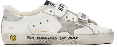 Golden Goose Kids White Old School Sneakers In 10975 White/ice/silv