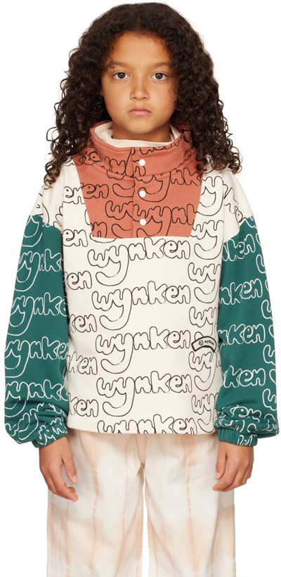 Wynken Kids Multicolor Everywhere Popover Sweatshirt In Alpine / Milk / Soft