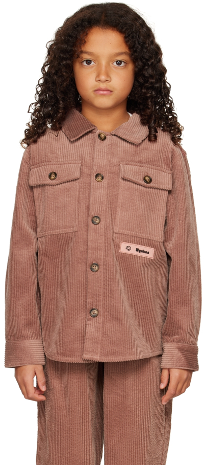 Wynken Kids Pink Corduroy Shirt In Clay Pink