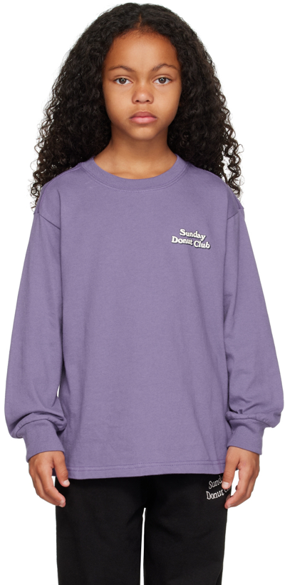 Sunday Donut Club® Kids Purple 'good Things' Long Sleeve T-shirt