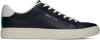 Ps By Paul Smith Rex Navy Leather Sneakers In Black