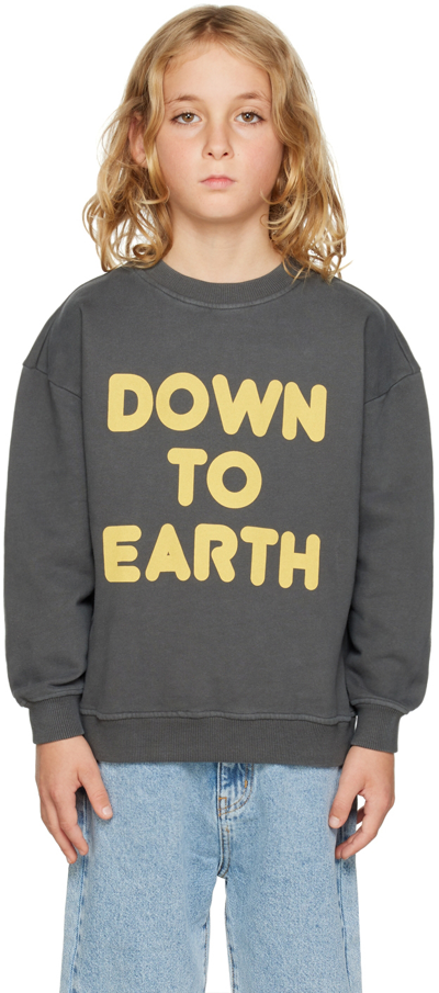 Maed For Mini Kids Grey 'down To Earth' Sweatshirt In Dark Grey