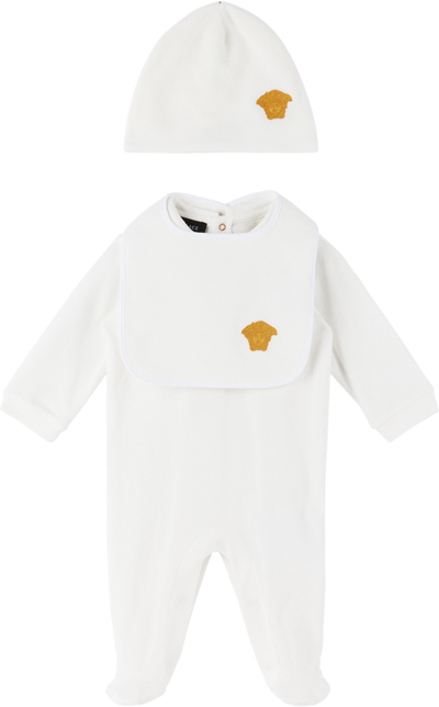 Versace Baby White Medusa Three-piece Set