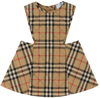 BURBERRY BABY BEIGE VINTAGE CHECK PINAFORE DRESS