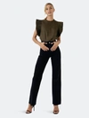 English Factory Ruffle Sleeve Poplin Top In Green