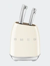 Smeg 7 Piece Knife Block Set In White