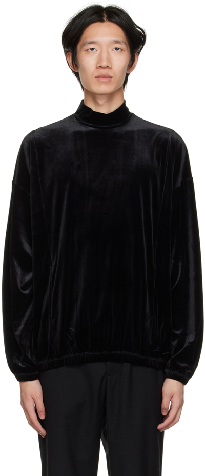 Sasquatchfabrix Black Mock Neck Sweatshirt In Black Black