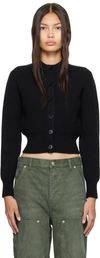 ALEXANDER WANG T BLACK CREWNECK CARDIGAN