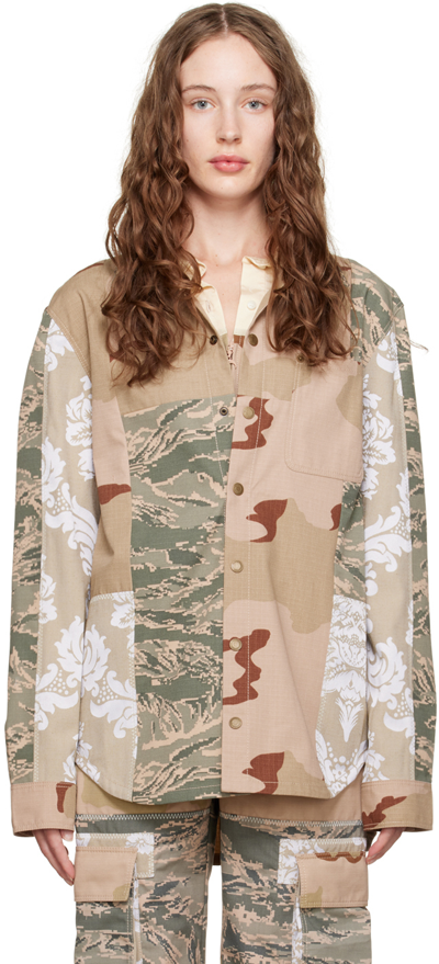 Marine Serre Beige Desert Shirt In 09 Beige