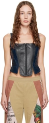 Marine Serre Blue Zipped Corset In 06 Blue