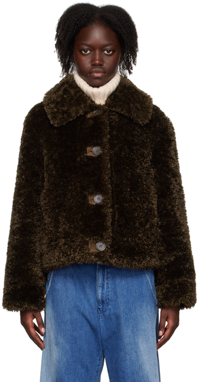 Stand Studio Melina Faux-shearling Jacket In Brown