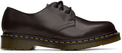 Dr. Martens' Burgundy 1461 Smooth Oxfords In Black