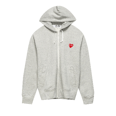 Pre-owned Comme Des Garçons Play Heart Logo Hoodie 'grey'