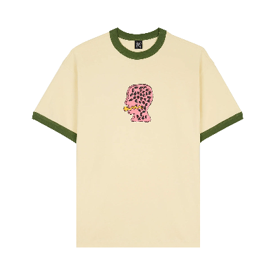 Pre-owned Brain Dead Mouthworm Short-sleeve Ringer Tee 'cream'
