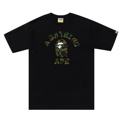 Pre-owned Bape 1st Camo College Tee 'black/green'