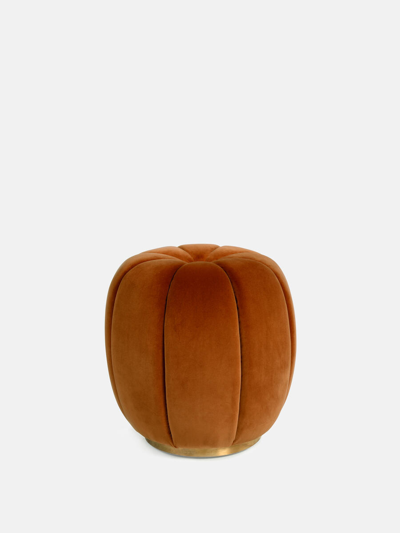 Soho Home Sofia Footstool Moleskin Velvet Rust