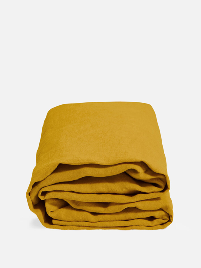 Soho Home Luna Linen Fitted Sheet Mustard
