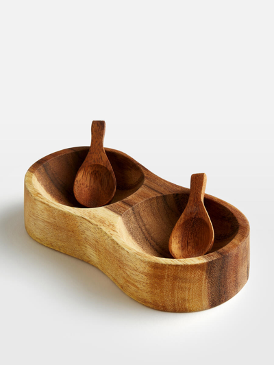 Soho Home Gava Acacia-wood Salt Cellar 14.4cm In Brown