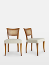 Soho Home Pair Of Molina Dining Chairs Cane Back Linen Natural Us