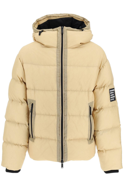 Dsquared2 Ripstop Nylon Down Jacket In Beige