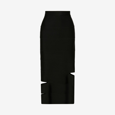 Alexander Mcqueen Bandage Pencil Skirt In Black