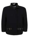 Moschino Buckle Detail Fitted Jacket In Black
