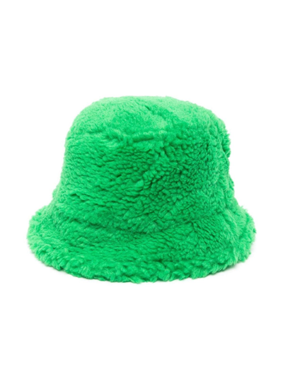 Stand Studio Wera Bucket Hat Faux Fur Teddy 2020 56cm In Green