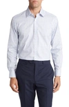 Daniel Hechter Trim Fit Box Check Cotton Dress Shirt In Blue