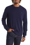 Polo Ralph Lauren Embroidered-logo Crew Neck Jumper In Hunter Navy