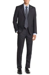 Ted Baker Roger Extra Slim Fit Microdot Wool Suit In Black