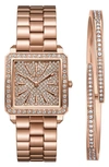 Jbw Cristal 28 Diamond Bracelet Watch & Bracelet Set, 28mm In Rose Gold
