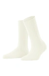 Falke Cosy Wool Blend Boot Socks In Off-white 2049