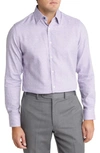 Duchamp Tailored Fit Basket Weave Dress Shirt In Purple