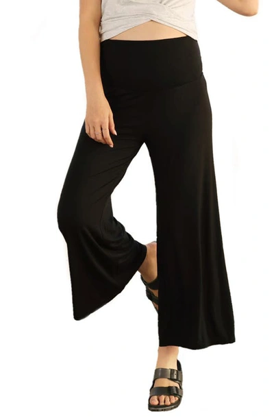 Angel Maternity Maternity Lifestyle Wide Leg Trousers In Black
