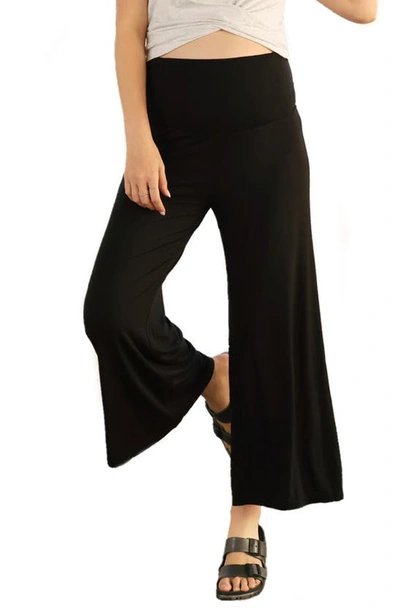 Angel Maternity Maternity Lifestyle Wide Leg Pants In Black