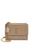 Saint Laurent Medium Sunset Leather Shoulder Bag In 2346 Taupe