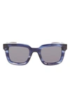 Ferragamo 48mm Small Rectangular Sunglasses In Striped Blue