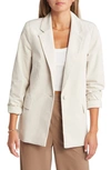 Open Edit Relaxed Velvet Blazer In Grey Moonbeam