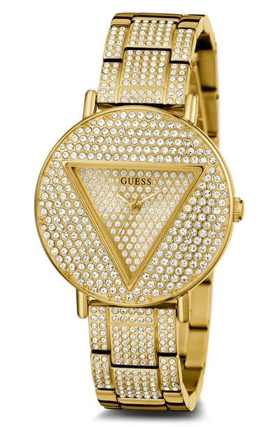 Guess Crystal Pavé Bracelet Watch, 36mm In Gold/gold/gold
