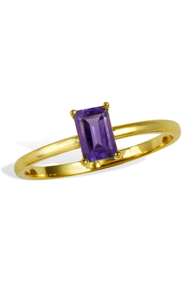 Savvy Cie Jewels 18k Gold Vemeil Birthstone Ring In Purple