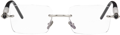 Kuboraum Black & White P56 Glasses In Silver, Cream + Blac