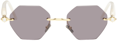 Kuboraum Off-white P54 Glasses In Gold, Ivory + Cream