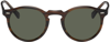 OLIVER PEOPLES TORTOISESHELL GREGORY PECK EDITION ROUND SUNGLASSES