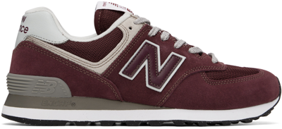 New Balance Burgundy 574 Core Sneakers In Red/white