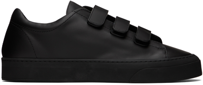 The Row Dean Leather Low-top Sneakers In Black