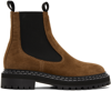 Proenza Schouler Brown Suede Chelsea Lug Sole Boots In 14022 Almon