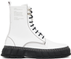 Viron Apple Faux Leather Combat Boots In 190 White