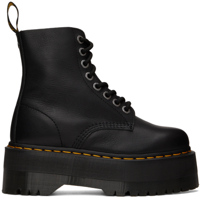 Dr. Martens' 1460 Pascal Max Leather Platform Boots In Schwarz