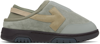 Off-white Grey Out Of Office Slip-on Suede Trainers With Inserts Beige In Grey Beige